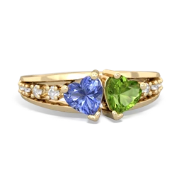 Tanzanite Heart To Heart 14K Yellow Gold ring R3342