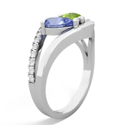 Tanzanite Nestled Heart Keepsake 14K White Gold ring R5650