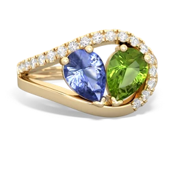 Tanzanite Nestled Heart Keepsake 14K Yellow Gold ring R5650