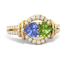 Tanzanite Art-Deco Keepsake 14K Yellow Gold ring R5630