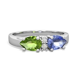 Tanzanite Pear Bowtie 14K White Gold ring R0865