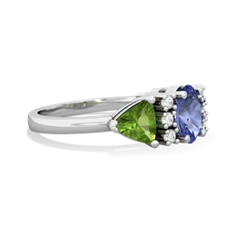 Tanzanite Antique Style Three Stone 14K White Gold ring R2186