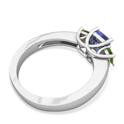 Tanzanite Three Stone Trellis 14K White Gold ring R4015