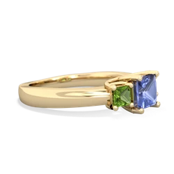 Tanzanite Three Stone Trellis 14K Yellow Gold ring R4015