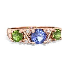 Tanzanite Hugs And Kisses 14K Rose Gold ring R5016