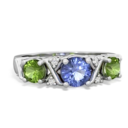 Tanzanite Hugs And Kisses 14K White Gold ring R5016