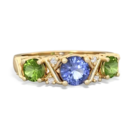 Tanzanite Hugs And Kisses 14K Yellow Gold ring R5016