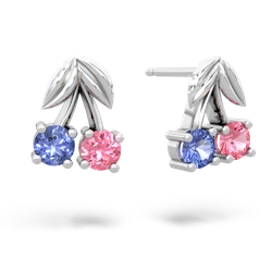 Tanzanite Sweet Cherries 14K White Gold earrings E7001