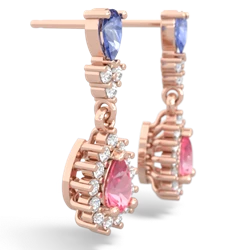 Tanzanite Halo Pear Dangle 14K Rose Gold earrings E1882