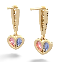 Tanzanite Filligree Heart 14K Yellow Gold earrings E5070