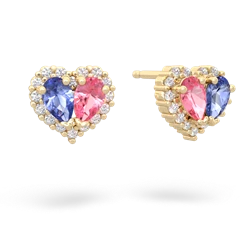 Tanzanite Halo 14K Yellow Gold earrings E7008
