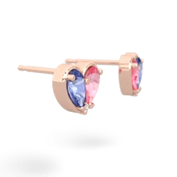 Tanzanite 'Our Heart' 14K Rose Gold earrings E5072