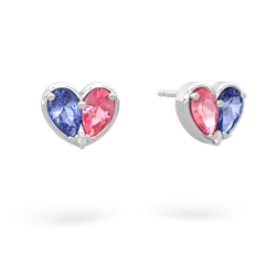 Tanzanite 'Our Heart' 14K White Gold earrings E5072
