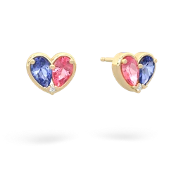 Tanzanite 'Our Heart' 14K Yellow Gold earrings E5072