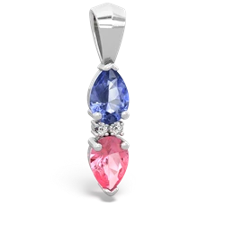 Tanzanite Bowtie Drop 14K White Gold pendant P0865