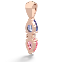 Tanzanite Bowtie Drop 14K Rose Gold pendant P0865