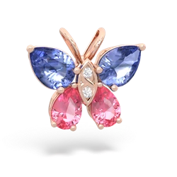 Tanzanite Butterfly 14K Rose Gold pendant P2215