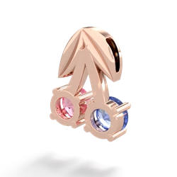 Tanzanite Sweet Cherries 14K Rose Gold pendant P7001