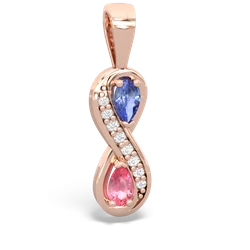 Tanzanite Diamond Infinity 14K Rose Gold pendant P5390