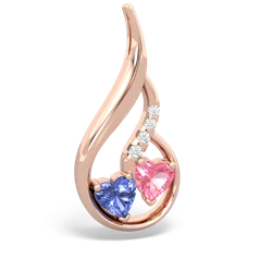 Tanzanite Keepsake Curves 14K Rose Gold pendant P5450