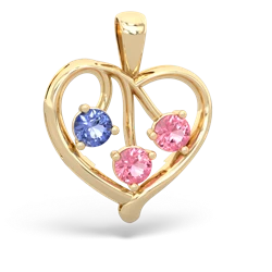 Tanzanite Glowing Heart 14K Yellow Gold pendant P2233