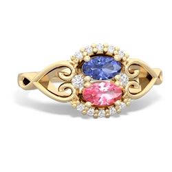 Tanzanite Love Nest 14K Yellow Gold ring R5860