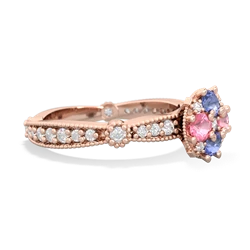 Tanzanite Sparkling Tiara Cluster 14K Rose Gold ring R26293RD