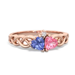 Tanzanite Heart To Heart Braid 14K Rose Gold ring R5870