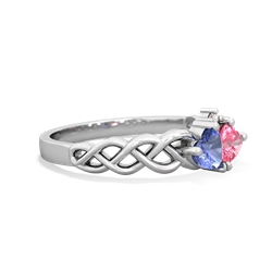 Tanzanite Heart To Heart Braid 14K White Gold ring R5870