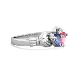 Tanzanite 'Our Heart' Claddagh 14K White Gold ring R2388