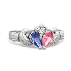 Tanzanite 'Our Heart' Claddagh 14K White Gold ring R2388