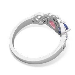 Tanzanite 'One Heart' Celtic Knot Claddagh 14K White Gold ring R5322