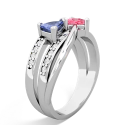 Tanzanite Bowtie 14K White Gold ring R2360