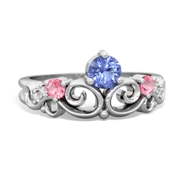 Tanzanite Crown Keepsake 14K White Gold ring R5740