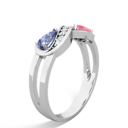 Tanzanite Diamond Infinity 14K White Gold ring R5390