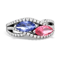 Tanzanite Diamond Rivers 14K White Gold ring R3070