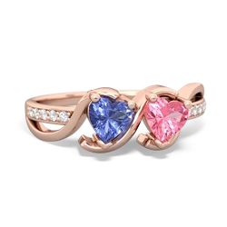 Tanzanite Side By Side 14K Rose Gold ring R3090