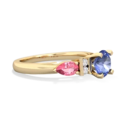 Tanzanite 6Mm Round Eternal Embrace Engagement 14K Yellow Gold ring R2005