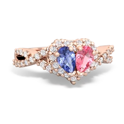 Tanzanite Diamond Twist 'One Heart' 14K Rose Gold ring R2640HRT