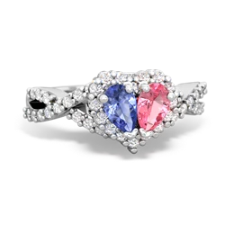 Tanzanite Diamond Twist 'One Heart' 14K White Gold ring R2640HRT