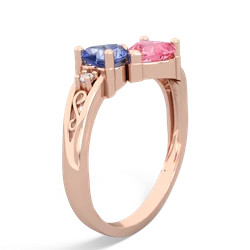 Tanzanite Snuggling Hearts 14K Rose Gold ring R2178