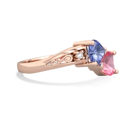 Tanzanite Snuggling Hearts 14K Rose Gold ring R2178