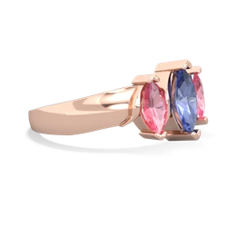 Tanzanite Three Peeks 14K Rose Gold ring R2433