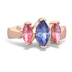 Tanzanite Three Peeks 14K Rose Gold ring R2433