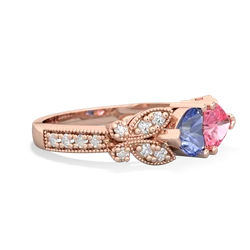 Tanzanite Diamond Butterflies 14K Rose Gold ring R5601