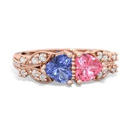 Tanzanite Diamond Butterflies 14K Rose Gold ring R5601