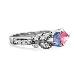 Tanzanite Diamond Butterflies 14K White Gold ring R5601