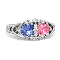 Tanzanite Sparkling Celtic Knot 14K White Gold ring R2645