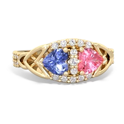 Tanzanite Sparkling Celtic Knot 14K Yellow Gold ring R2645