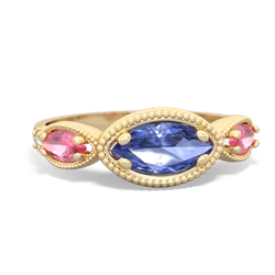 Tanzanite Milgrain Marquise 14K Yellow Gold ring R5700